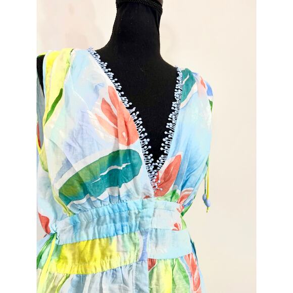 CHARO RUIZ IBIZA Odette Mini Dress in Multicolor Small A-Line Floral Sleeveless - Picture 5 of 7